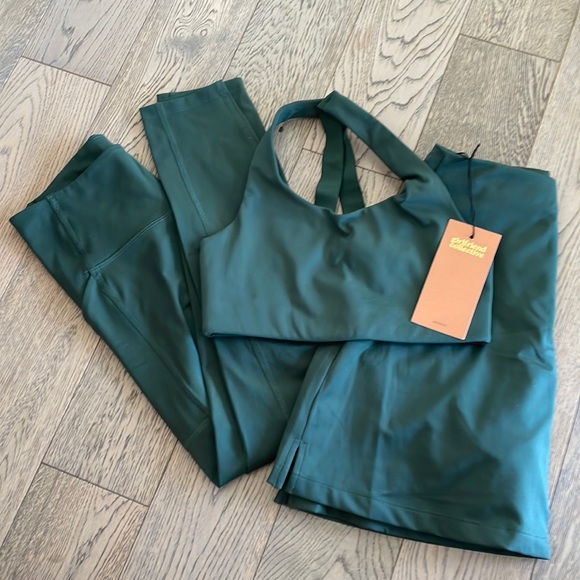 girlfriend collective Pants - XS/S Girlfriend collective 3 piece bra, leggings and skort set